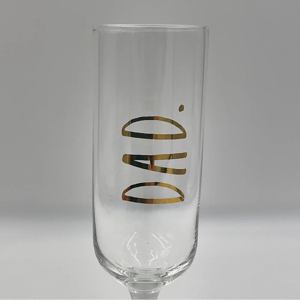 Rae Dunn DAD Pregnancy Announcement Stemmed Champagne Flute Glass Surprise